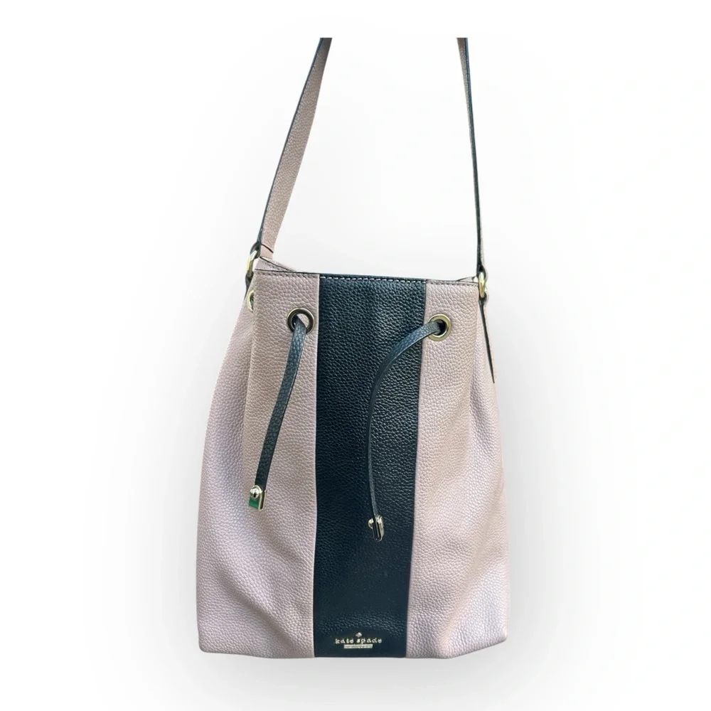 Kate Spade Bennett Street Seren Leather Bucket Bag Rosewater/Black - Picture 4 of 9
